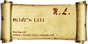 Milán Lili névjegykártya
