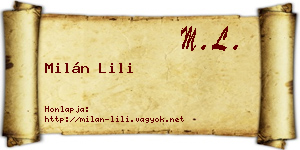 Milán Lili névjegykártya