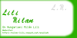 lili milan business card